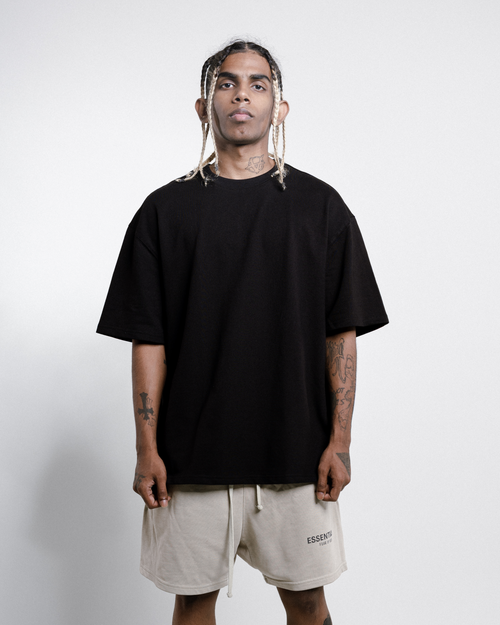 LOOSE FIT SOLID TSHIRT - BLACK