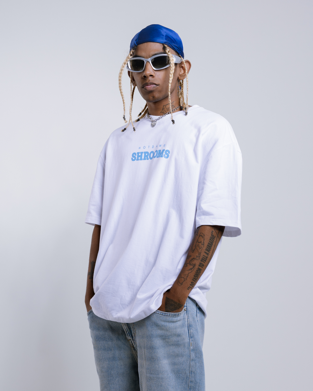 SHROOMS LOOSE FIT PRINTED TSHIRT - WHITE