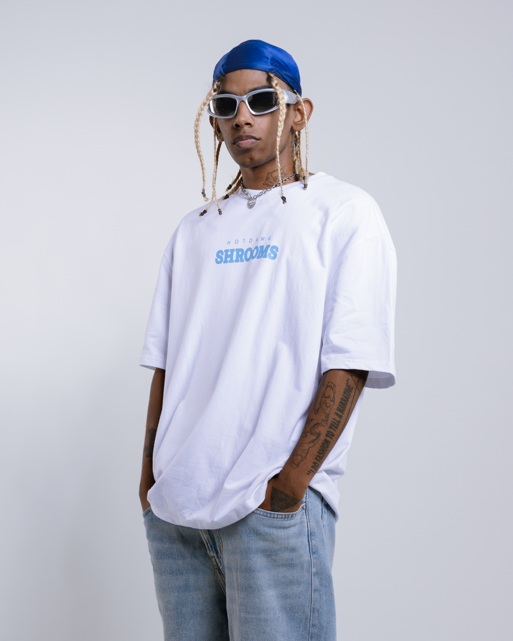 SHROOMS LOOSE FIT PRINTED TSHIRT - WHITE