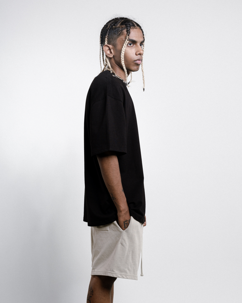 LOOSE FIT SOLID TSHIRT - BLACK