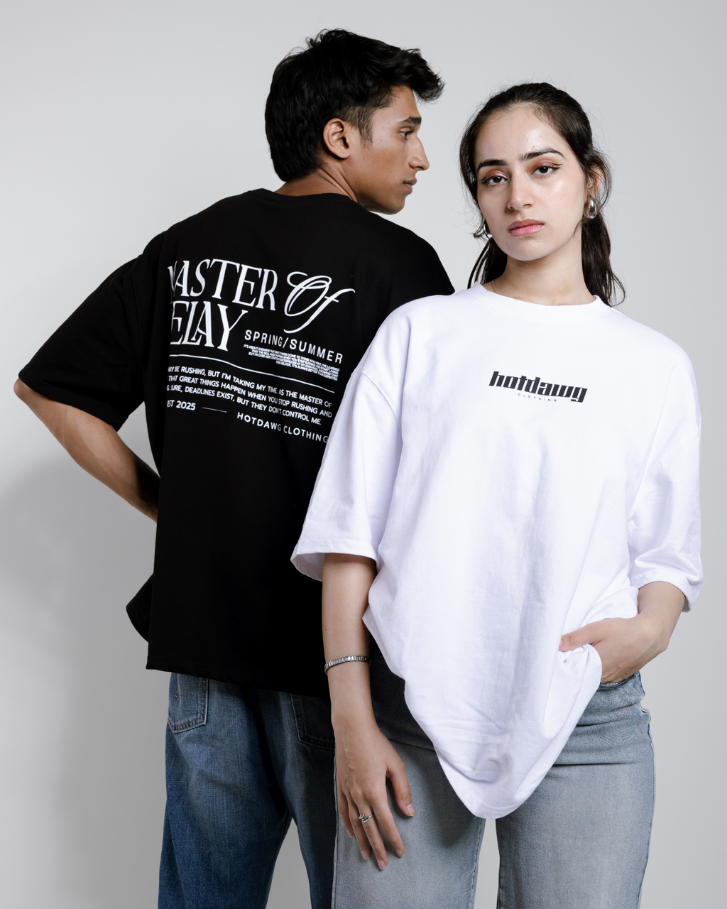 MASTER OF DELAY LOOSE FIT PRINTED TSHIRT - WHITE