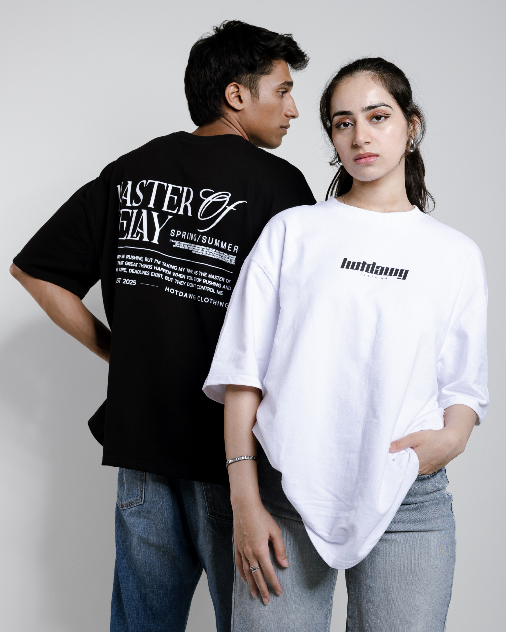 MASTER OF DELAY LOOSE FIT PRINTED TSHIRT - WHITE