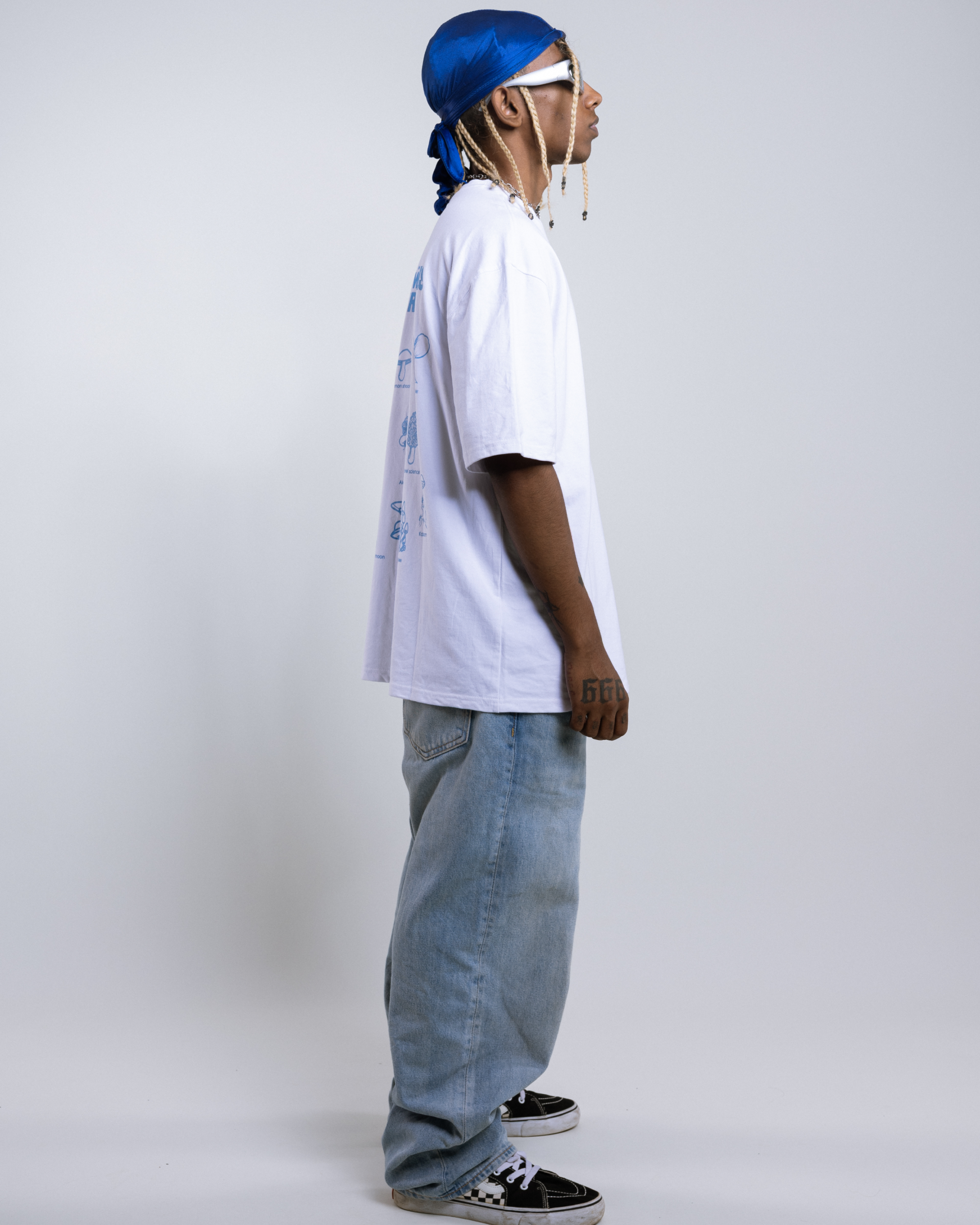 SHROOMS LOOSE FIT PRINTED TSHIRT - WHITE